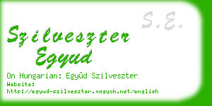 szilveszter egyud business card
