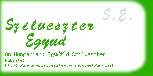 szilveszter egyud business card